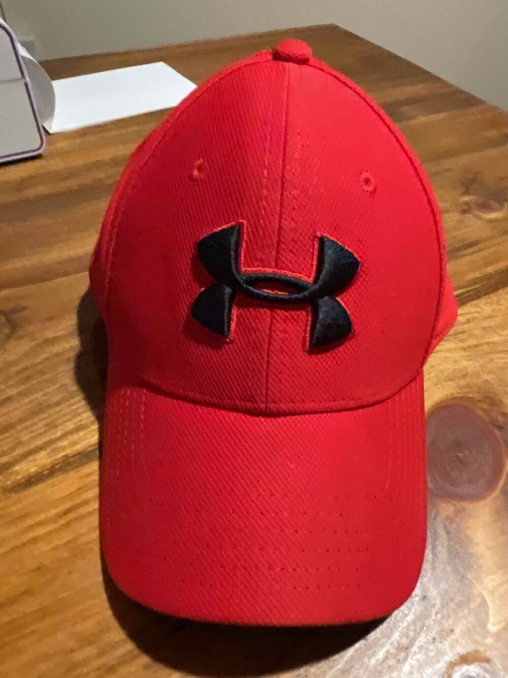 Under Armour Blitzing Hat Size M/L Red Polyester Baseball Cap
